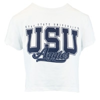 Women's Champion USU Aggies Cropped T-Shirt white